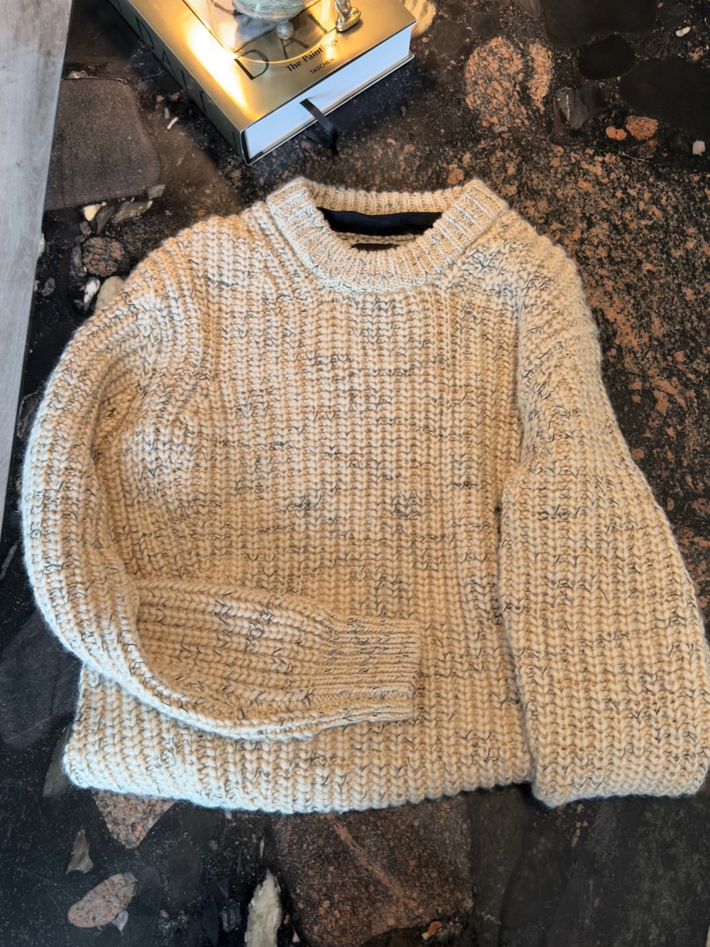 Scotch & Soda Beige Textured Crewneck Sweater